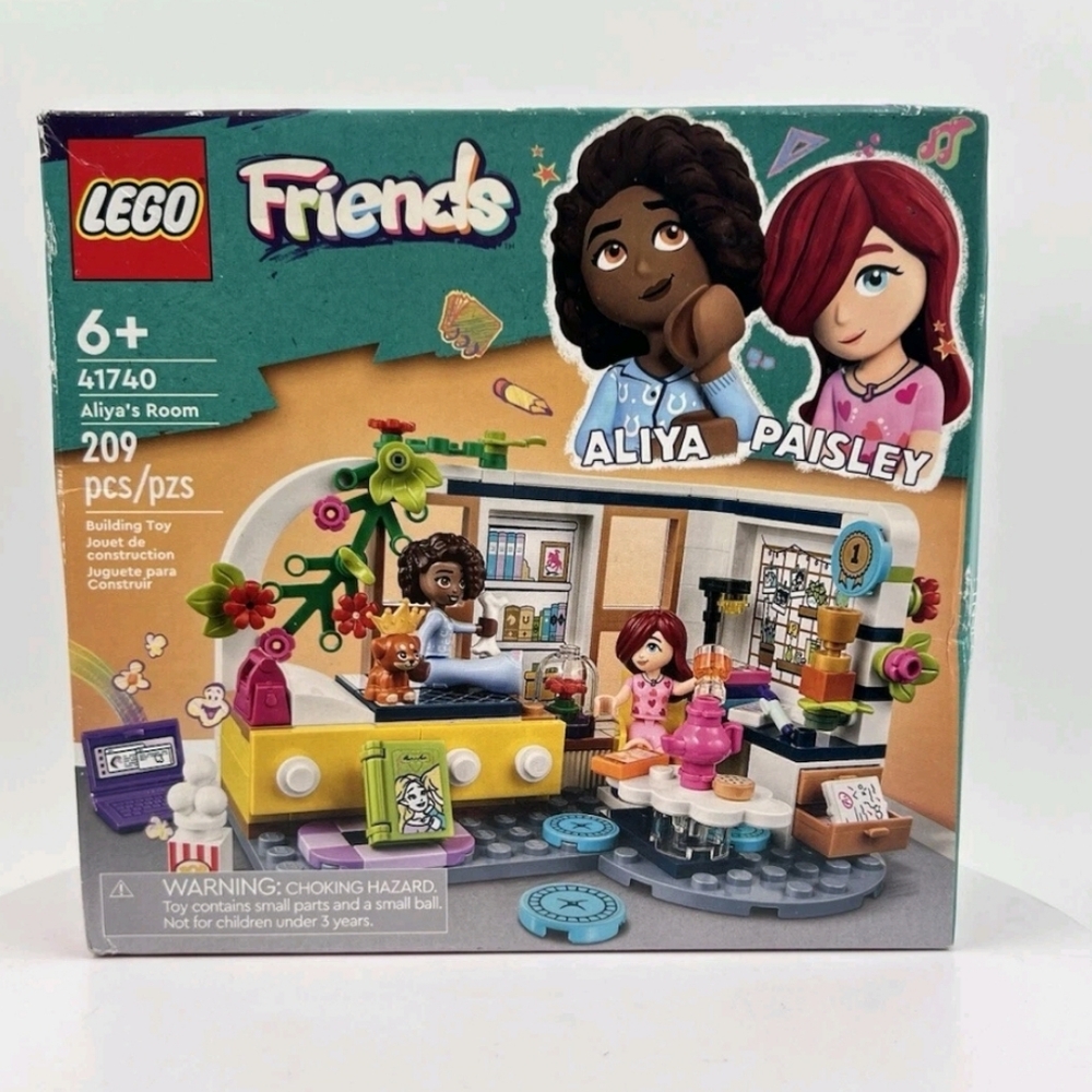 Lego Friends Aliya & Paisley Bedroom Playset - Pink, Teal, Yellow, Purple